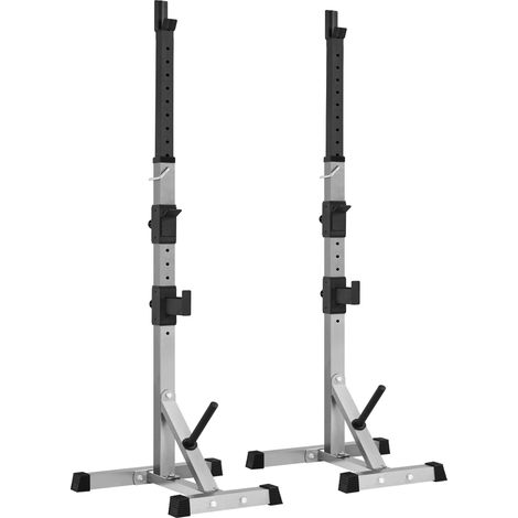 Yaheetech Rack da Squat Regolabile Coppia Rastrelliere Porta Bilancieri Supporti per Bilanciere Squat Rack Squat Supporto Bilanciere a Palestra Casa Ufficio Altezza 135-190cm Max 300 kg Nero (1/5)