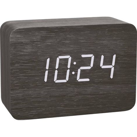 TFA Dostmann 60.2549.01 radiopiloté(e) Réveil bois, noir Heures de réveil 1 (1/7)