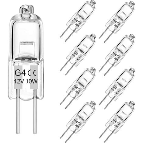 10 ampoule halogène g4,12v 10w 2700k blanc chaud,dimmable,lampe hotte aspirante,cristal lustre (1/5)