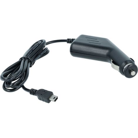 vhbw Autoladekabel Mini-USB 12V Zigarettenanzünder Adapter 1,0 A kompatibel mit TomTom ONE GO 520T, 720, 530, 520, 720T, 540 Live Schwarz 100 cm
