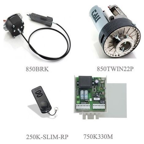 Kit motore serrande garage Tau 180 kg completo di motore centralina e telecomando