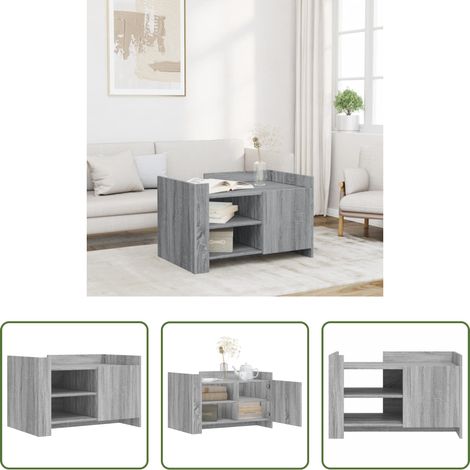 Holzwerkstoff - Couchtisch Grau Sonoma 80x50x50 cm Holzwerkstoff (1/5)