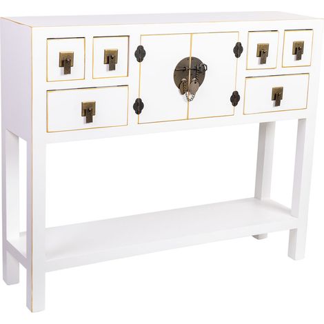 Aparador de madera de 6 cajones y 2 puertas 95x24x79h cm (1/5)