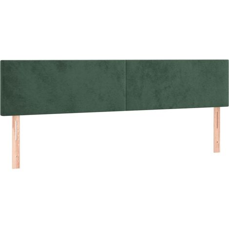 vidaXL Testiera 2 pz Verde Scuro 80x5x78/88 cm in Velluto (1/5)
