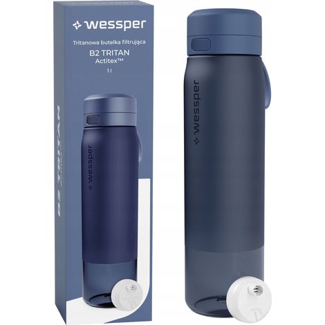 Wessper Tritan-Flasche mit Filter WES273-1000-BL blau 1000 ml (1/5)