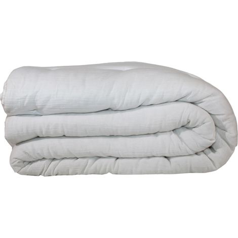 Couvre-lit en gaze de coton lavé Blanc 240x260 cm