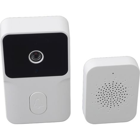Visiophone intelligent sans fil caméra HD vision nocturne interphone 2 voies 85° maison villa blanc (1/5)