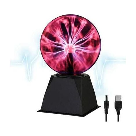 Lampe boule plasma USB de 15 cm, boule plasma tactile et activée par le son avec éclairage magique, pour la décoration de salle de fête d'anniversaire (1/5)