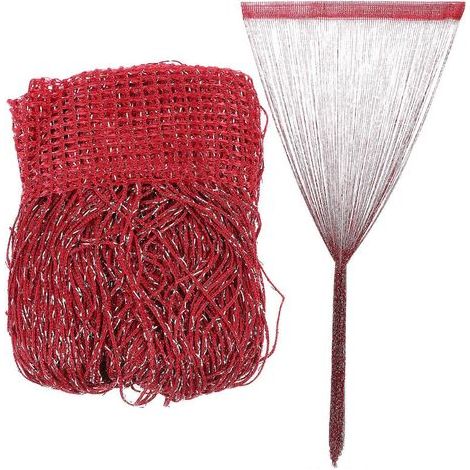 Lot de 2 rideaux à franges pour porte, entrée de couloir ou de chambre.-200X100X0.2cm-Red (1/4)