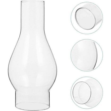 Paralume in vetro trasparente per lampada a olio, paralume a camino in vetro per lampada a cherosene, paralume per lampada a cherosene, accessori sostituibili (16,5 cm) (1/4)