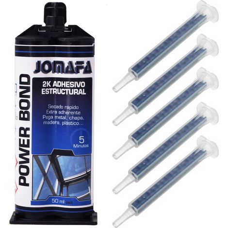 2 K ADHESIVO ESTRUCTURAL METAL MADEAS PLASTICOS, 50ML PEGAMENTO + 5 CANULAS (1/3)