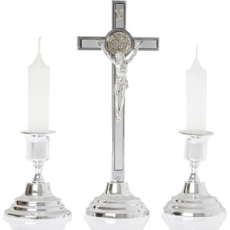Set di canti natalizi con croce di San Benedetto, argento, 19 cm (1/4)