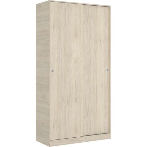 Armario puertas correderas Lupión en roble natural. Ancho 100 x fondo 50 x alto 204 cm.