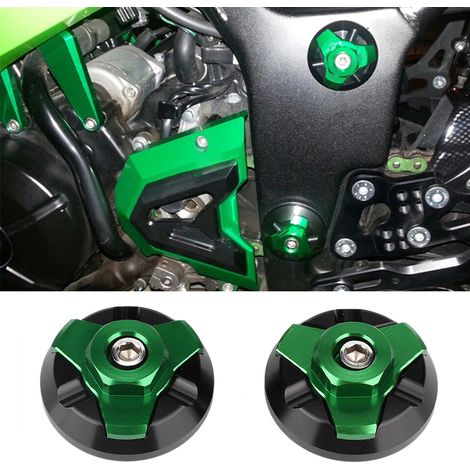 Cache-vis décoratif en alliage d'aluminium pour cadre de moto Kawasaki Ninja 250/300 (vert) (1/4)