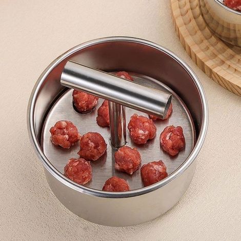 Machine à boulettes de viande en acier inoxydable,12 boules,outil de presse à boulettes de viande, anti-adhésif, mult ATTENDRISSEUR