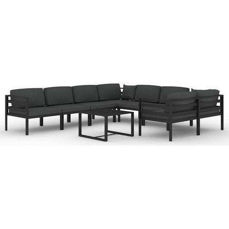Maison Exclusive - Set muebles de jardín 9 pzas y cojines alumini (1/5)