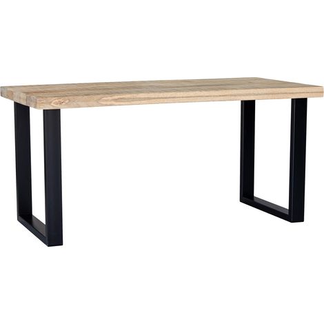 Mesa de comedor rectangular de mango natural y patas de 160x80x76 (1/4)