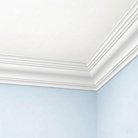 Corniche plafond C129 8,5 x 7,4 cm - Polyuréthane Cimaises &+ (1/3)