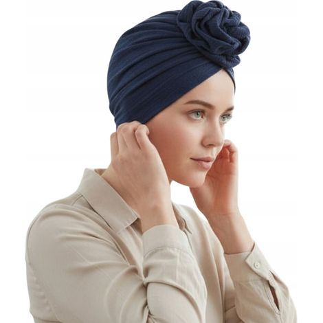 Klassischer Mussa 007 Rosen-Turban aus Baumwollmusselin – Komfort und Stil (1/5)