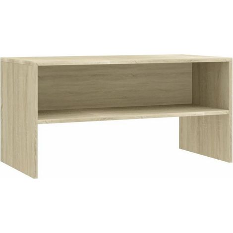 Meuble TV bois chêne clair Thela 80cm (1/2)