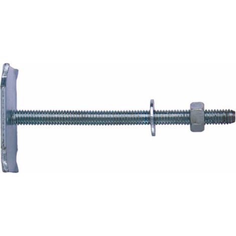 RAM – Fixation lavabo plaquette soudée acier zingué 6x80 – Pour fixation d'éléments lourds – Application meubles cuisine, chauffe-eau