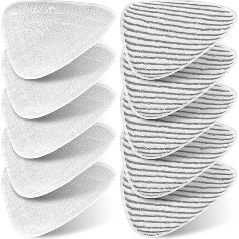 10 panni in microfibra per scopa a vapore - per panni per scopa a vapore Vileda. Cuscinetti di ricambio triangolari in fibra di ciniglia O-Cedar - lavabili e riutilizzabili. (1/5)