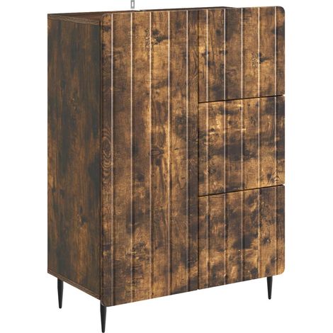 Sideboard Smoked Oak 66 x 34.5 x 91.5 cm Engineered Wood vidaXL