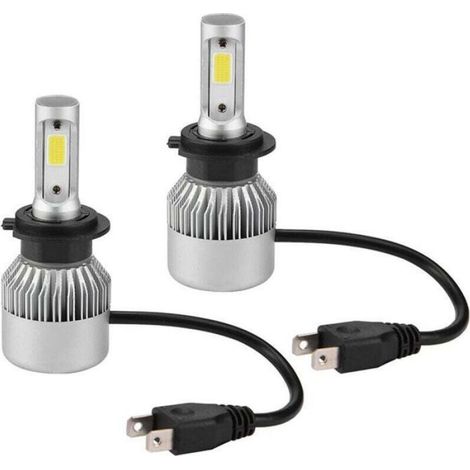 Paire de ampoules LED H7 36W 8000LM pour phare de voiture, faisceau haut/bas 6000K (argent),de