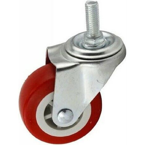 TrAdE Shop Traesio - Ruota Gomma Ricambio Rotella Per Carrello Mobili Staffa Girevole Vite 1.5" -