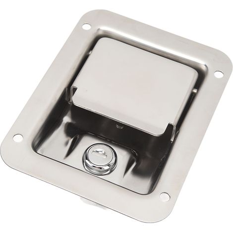 Serrure de porte de remorque en acier inoxydable, poignée à palette avec clé, verrou pour boîte à outils, camping-car, camion et remorque (1/5)