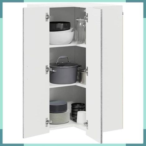 Armoire de cuisine - 885521 - Gris Sonoma - 3 étagères - 57 x 57 x 100 cm (1/5)