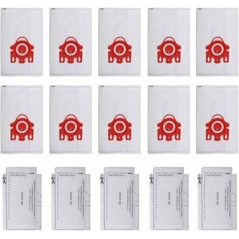 3D-Effizienz-FJM-Staubsaugerfilterbeutel für Miele HyClean – 10 Beutel, 5 Filtermatten – 209077 Rot (1/5)
