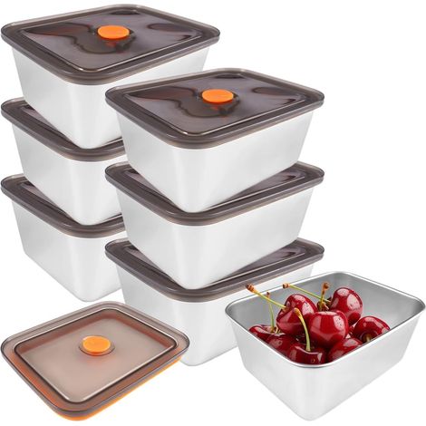 Set of 6 Stainless Steel Food Containers with Lids, 500ml (1/5)