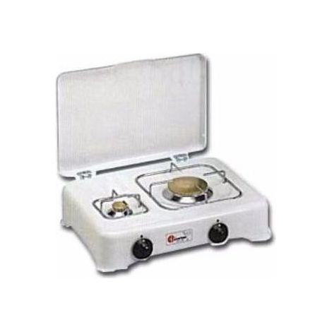 CF Parker Gasherd 5325C 2 Flammen mit Deckel Campinglinie Weiß