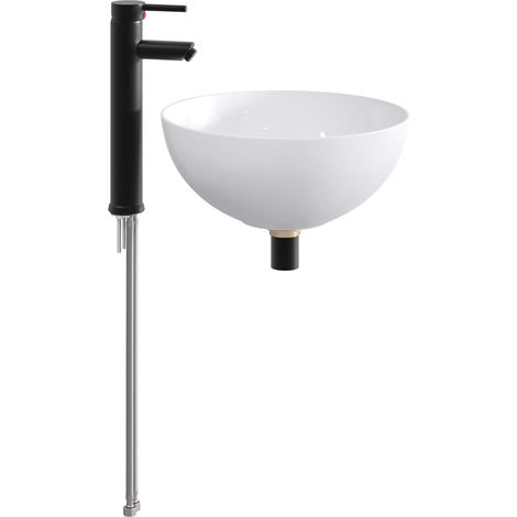 vidaXL Bathroom Wash Basin Matte Black 35.5 x 35.5 x 14.5 cm Metal