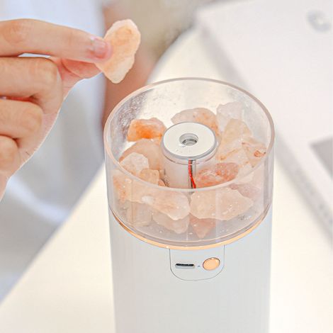 Himalaya-Salzlampe 2-in-1: Kristalline Salzlampe, ätherischer Öldiffusor, LED-Luftbefeuchter, warmweißes Nachtlicht, für Wohnzimmer oder Schlafzimmer. (1/5)