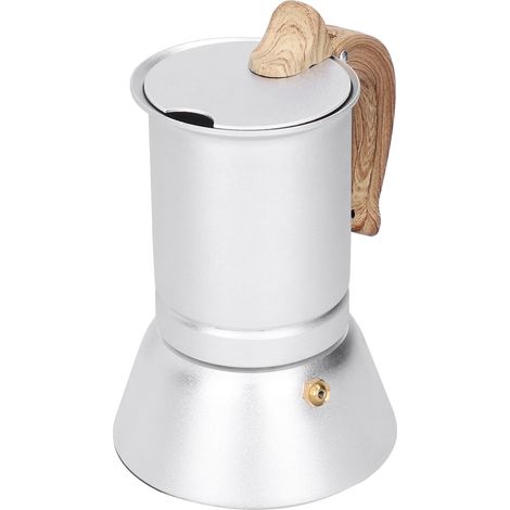 Moka Pot - 150 ml - Cafetière Italienne en Aluminium et Bois - Pour Usage Domestique - 1 Pièce (1/5)