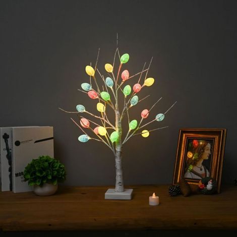 Lampe LED Décorative Arbre - Hauteur 45 cm - Matériau Fer - Alimentation Piles ou USB - Pour Décoration Intérieure Noël Halloween - 1 Pièce (1/5)