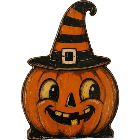 Décoration de table classique en bois de dessin animé d'Halloween, décoration de table rustique peinte à la main pour la maison, cheminée, étagère, 15 x 5 x 0,3 cm (style I) (1/5)