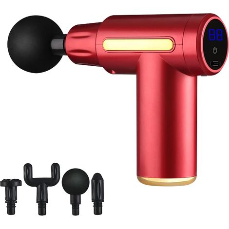 Pistolet de massage portable à percussion pour massage du corps et de la nuque, thérapie des douleurs profondes, massage par vibrations, relaxation, soulagement de la douleur, remise en forme00384-Aqu