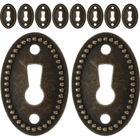 Lot de 10 cache-serrures ovales en alliage zinc, plaques (1/5)
