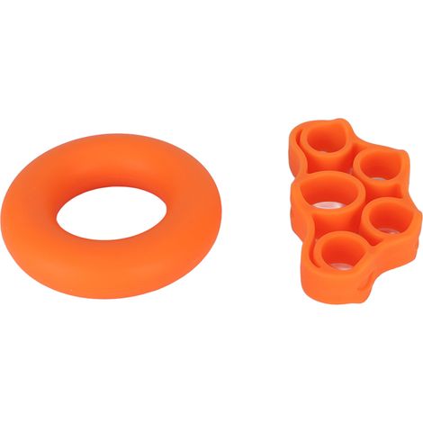 Silikon-Fingertrainer zur Verbesserung der Fingerfertigkeit, hohe Flexibilität, 22,7 kg (50 Pfund) Belastbarkeit, Handgriff-Stärkungsringe für das Training, Orange (1/5)