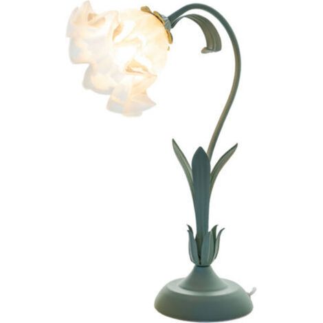 Lampe de bureau en forme de fleur, lampe LED décorative avec protection oculaire, design moderne en plastique vert, idéale pour bureau ou chambre (1/4)