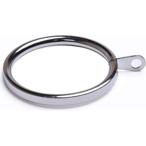 YMYNY Lot de 20 anneaux de tringle à rideaux en métal argenté avec œillets de fixation, grands anneaux décoratifs ronds et robustes (1/4)