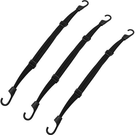 3 pièces Sangles d'arrimage, Extenseur avec Crochets avec Crochets, Sangles de Bagages Courtes avec 4 Boucles coulissantes, Porte-bagages pour Moto, vélo (1/5)