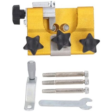 Affûteuse de tronçonneuse portable, affûteuse portable manuellement outil d'affûtage scie à chaîne avec 3 têtes meulage - (1/5)