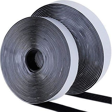 Bande Agrippantes Adhésives 2PCS Rubans Adhésifs Bande Ruban Scratch Hook Loop Autoadhésif pour cadres photos Installation, 25mm x 4CM,Noir (1/5)