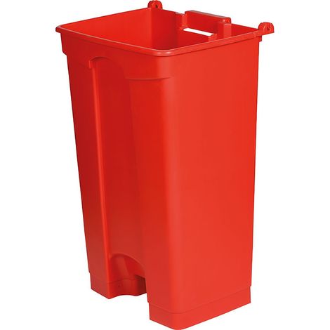 Poubelle à pédale sans couvercle - 48.3 x 39 x 79 cm - Rouge - Lot de 6 - Dbmark