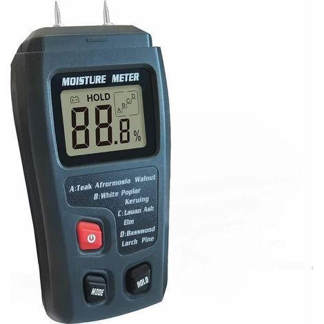 Wood moisture meter – 2 needle electrodes – 0-99.9% measuring range – Large LCD screen – 4 measuring modes (1/5)