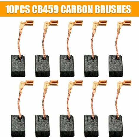 Lot de 10 Balais de carbone CB459, Carbone et métal, 6x9x14 mm, Pour meuleuse d'angle Makita